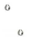 GUESS náušnice Silver-Tone Rhinestone Logo Hoop Earrings
