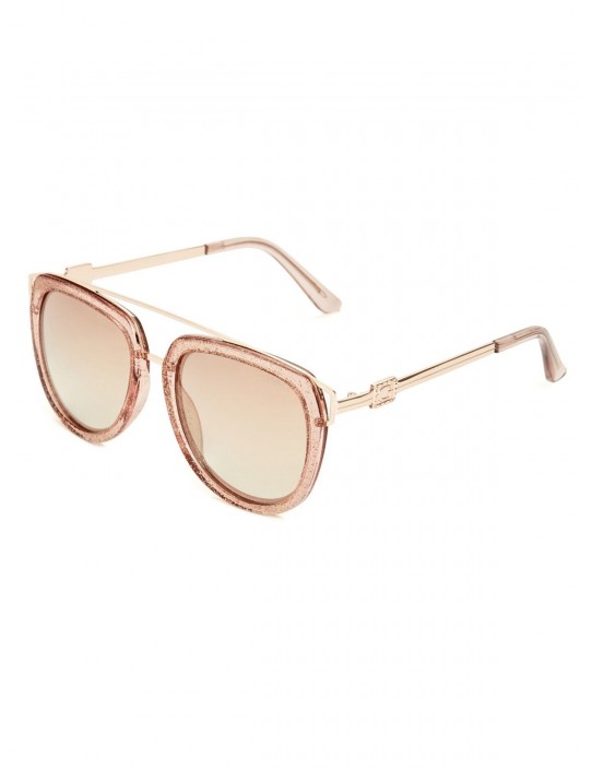GUESS brýle Round Top-Bar Sunglasses