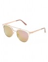 GUESS brýle  Rose Gold-Tone Round Top-Bar Sunglasses