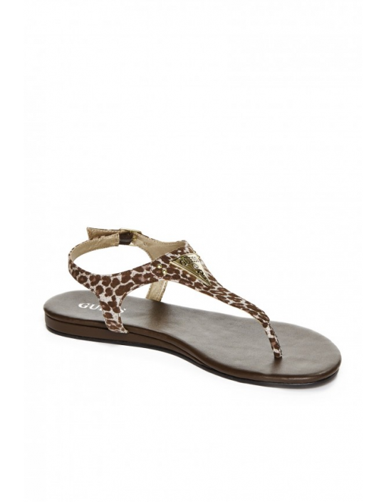 GUESS sandálky Carmela leopard hnědé