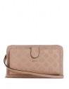 GUESS kabelka Peony Classic Travel Wallet latte