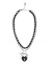 GUESS náhrdelník Silver-Tone Layered Lock Charm Necklace