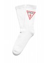 GUESS ponožky Triangle Logo Crew Socks biele