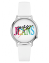 GUESS hodinky Originals Silver-tone And White Analog Watch