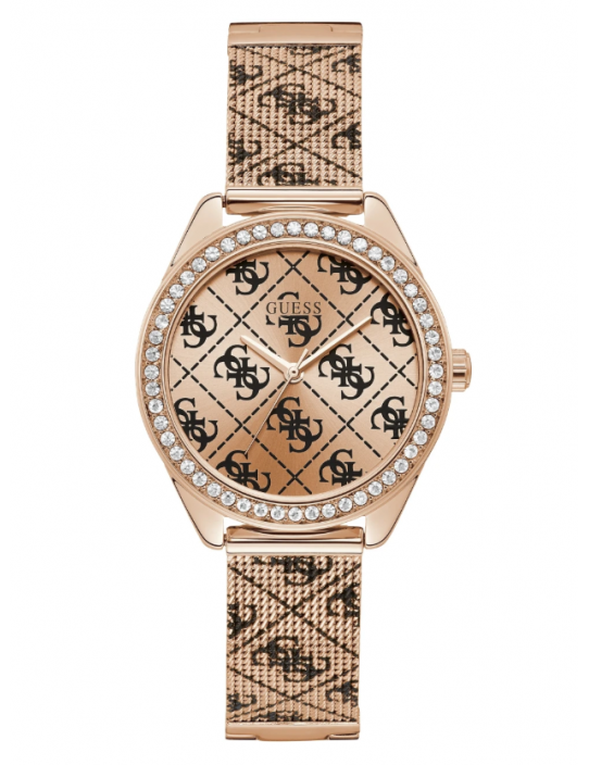 GUESS hodinky Rose Gold-tone Tiled...
