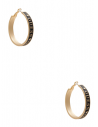 GUESS náušnice Gold-Tone Black Enamel Logo Hoop Earrings