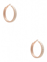 GUESS náušnice Rose Gold-Tone White Enamel Logo Hoop Earrings