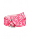 GUESS pásek Logo Woven Belt růžový