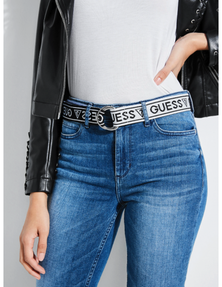 guess logo woven belt