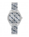 GUESS Silver Tone Case Silver Tone/blue Mesh Watch