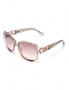 Outlet - GUESS okuliare Oversized Chain-Trim Sunglasses hnedé