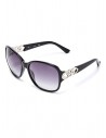 Outlet - GUESS okuliare Oversized Chain-Trim Sunglasses čierne