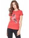 GUESS tričko Irisa Staggered Logo Tee červené