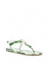 GUESS sandálky Carmela T-strap Sandals floral bielozelené