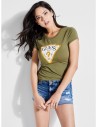 GUESS tričko Spliced Logo Tee zelené