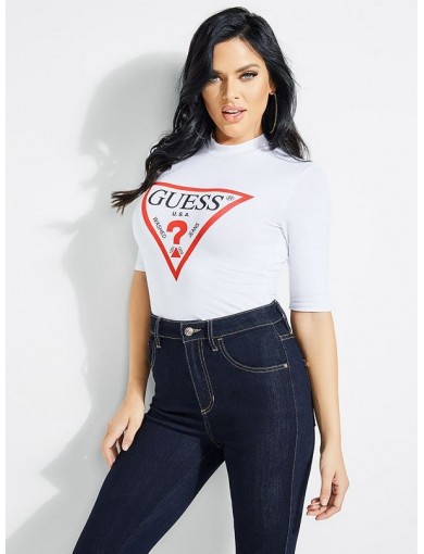 GUESS tričko Mock-Neck Logo...