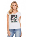 GUESS tričko Lily Floral Graphic Tee biele