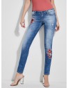 GUESS rifle Starlet Embroidered Jeans modré