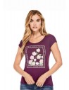 GUESS tričko Lily Floral Graphic Tee purple