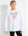 GUESS top Classic Logo Long-sleeve Tee biely