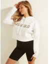 GUESS mikina Logo Hooded Sweatshirt biela