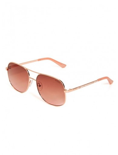 GUESS brýle Rose Gold-Tone...