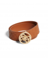 GUESS opasok Logo-Debossed Belt hnedý