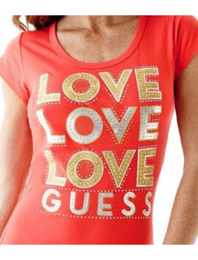 Outlet - GUESS tričko červené 2