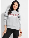 GUESS mikina GUESS x Amanda Cerny Logo Sweatshirt šedá