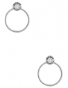 GUESS náušnice Silver-tone Logo Button Door Knocker Earrings