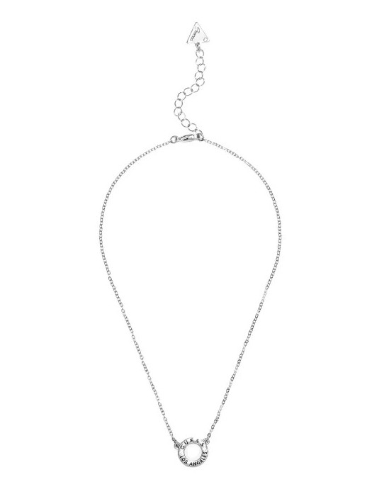Silver-Tone Circle Pendant Necklace