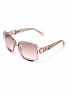 GUESS okuliare Oversized Chain-Trim Sunglasses hnedé
