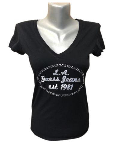 Outlet - GUESS tričko čierne