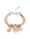 Outlet - GUESS náramek Rose Gold-Tone Charm Bracelet