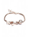 Outlet - GUESS náramok Rose Gold-Tone Snake Chain Charm bracelet