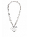 Outlet - GUESS náhrdelník Heart Link Necklace silver