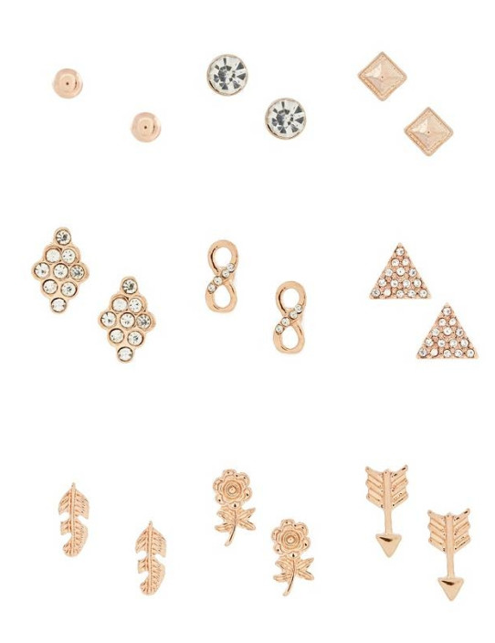 GUESS náušnice Rose Gold-Tone Mini...
